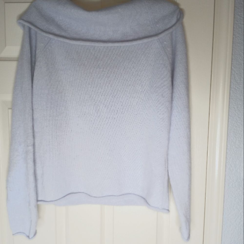 Hillard Hanson XL Blue AngoraWool Blend RaglanLslv Knit CowlNeck WomenTopSweater - Picture 3 of 10